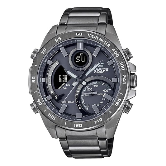 Casio Edifice ECB-900MDC-1ADR Gray Analog-Digital Dial Gray Ion Plated Stainless Steel Band Men's Watch