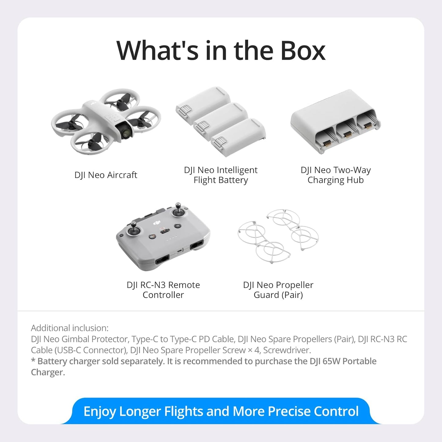 DJ'I Neo Fly More Combo, Mini Drone with 4K UHD Camera for Adults, 135g Self Flying Drone