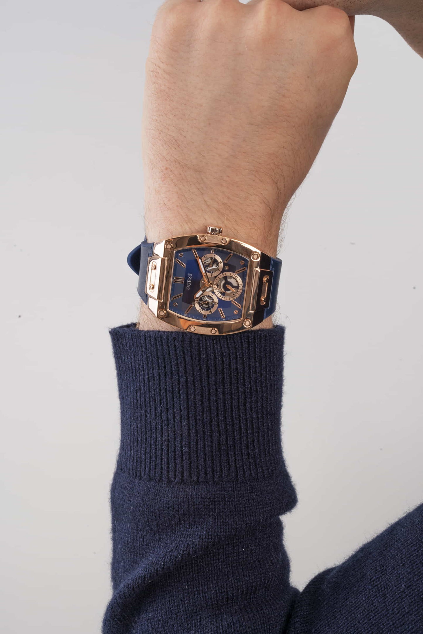 Guess Phoenix Rose gold Tonneau Dial Multi-function Men Watch