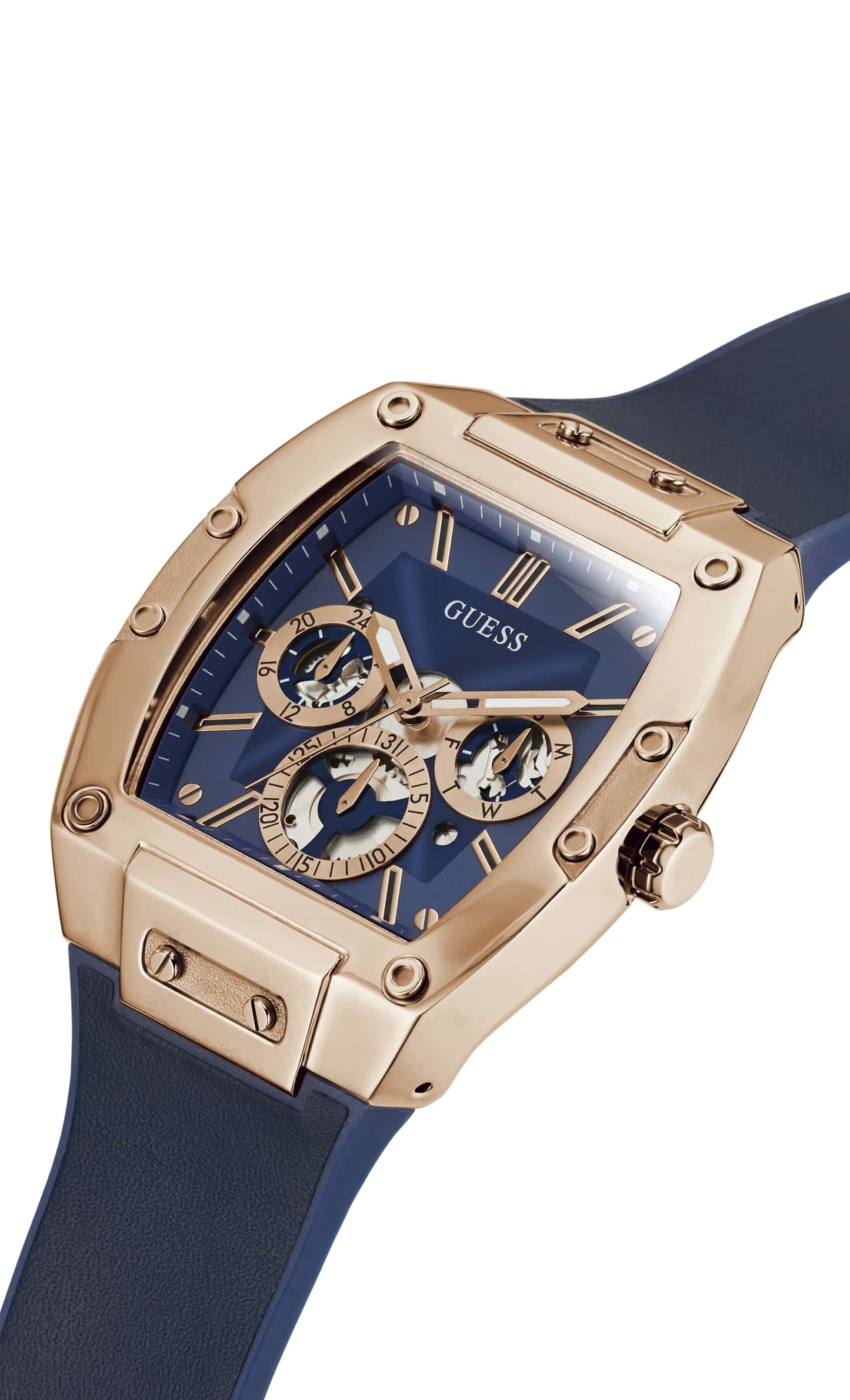 Guess Phoenix Rose gold Tonneau Dial Multi-function Men Watch